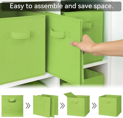 GRANNY SAYS Cube Storage Bins, 11 Inch 6-Pack Cube Organizers, Light Green | - Image 7