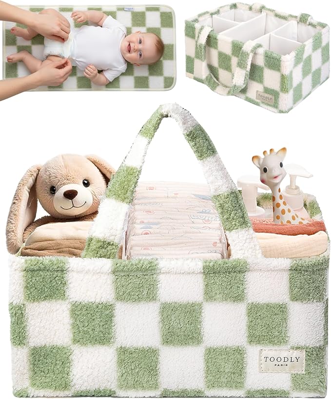 Checkered Diaper Caddy Organizer by Toodly