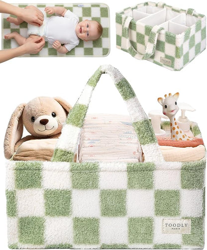 Checkered Diaper Caddy Organizer by Toodly