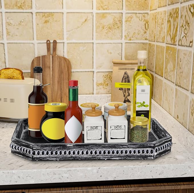 MAONAME Wood Serving Tray, Farmhouse Wooden Tray - Image 7