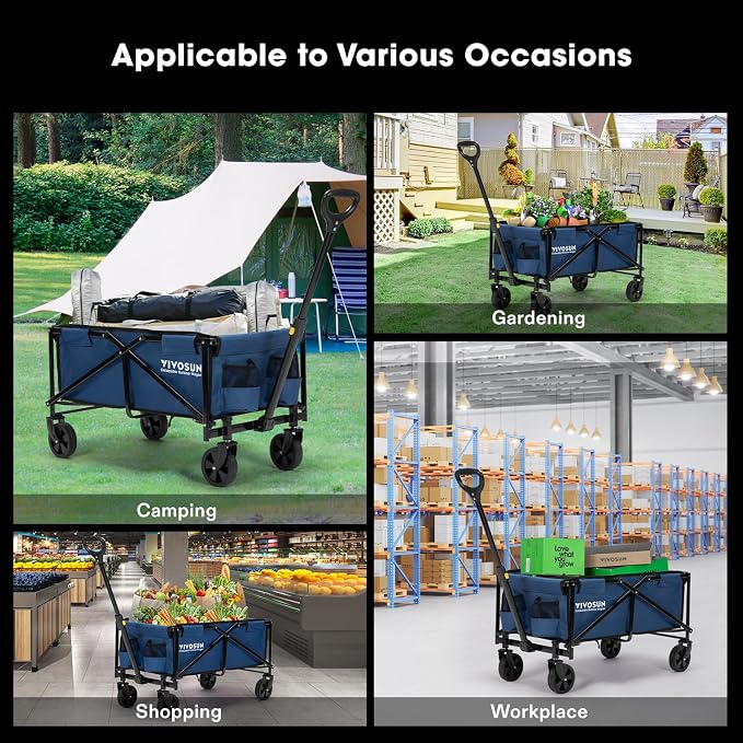 VIVOSUN Collapsible Folding Wagon, Outdoor Utility - Image 7