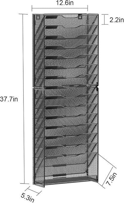 samstar 16 Tier Wall File Organizer Hanging Wall File Holder Wall Mount Paper - Image 3