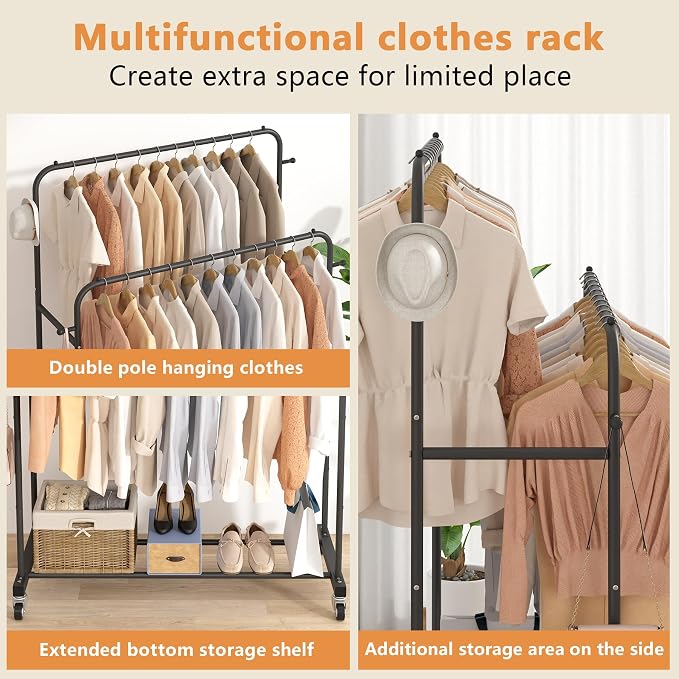 Laiensia Double Rods Garment Rack - Image 8