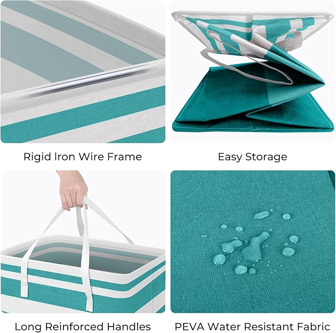 HomeHacks 2-Pack Large Laundry Basket, Waterproof, Freestanding Laundry Hamper - Image 2