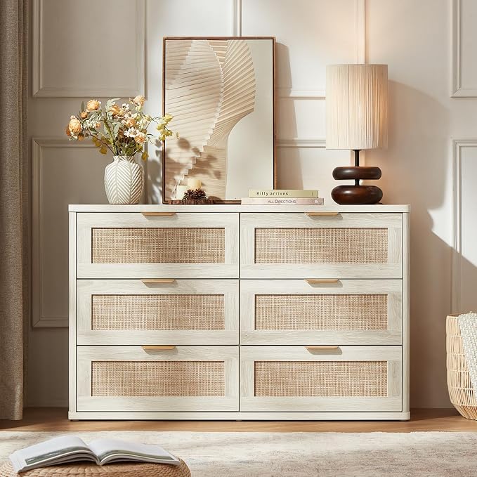 LEYAOYAO Rattan 6 Drawer Dresser - Image 7