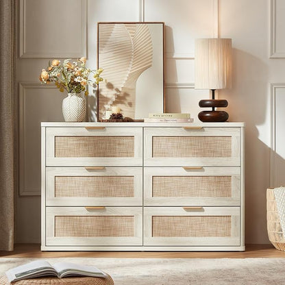 LEYAOYAO Rattan 6 Drawer Dresser - Image 7
