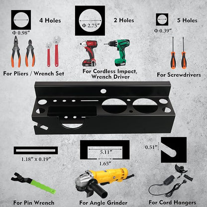 MUTUACTOR Power Tool Organizer, Heavy Duty Drill Driver Angle Grinder Holder - Image 5