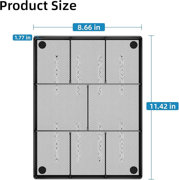Marbrasse Desk Drawer Organizer, Metal Mesh Drawer Organizer Tray - Image 7