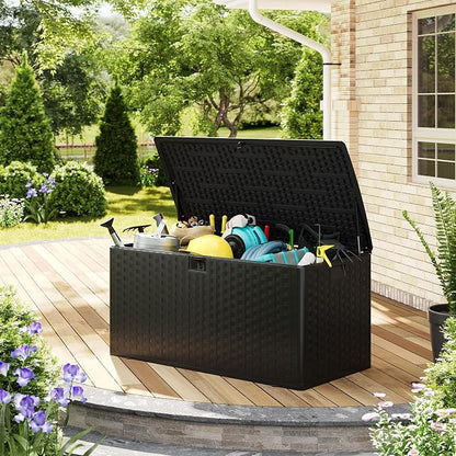 IDEALHOUSE 100 Gallon Resin Deck Box, Waterproof Outdoor Storage Box - Image 9