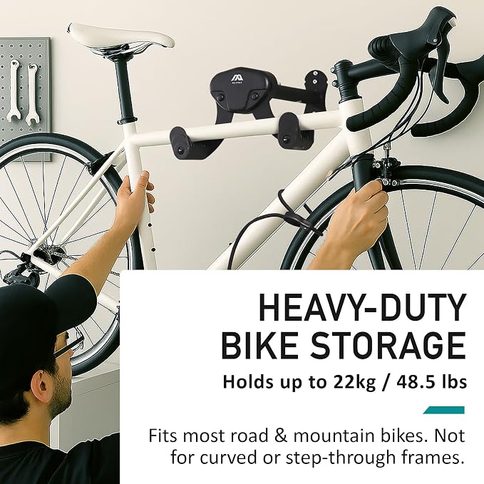 Buffalo Bike Wall Mount Rack – Adjustable Heavy-Duty Horizontal Indoor Hanger - Image 2
