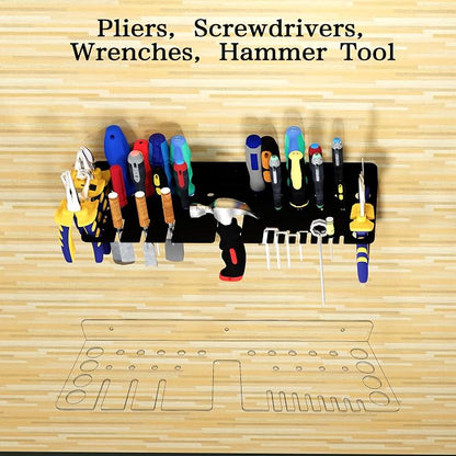 Screwdriver Organizer, Pliers Rack, Hammer Holder, Heavy Duty Wall Mounted Tool - Image 3