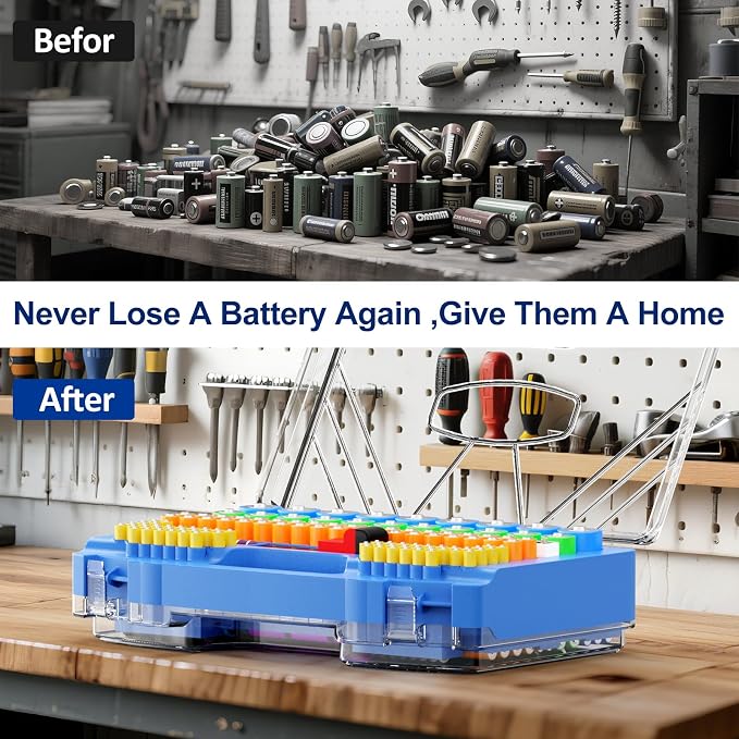 Battery Organizer Storage Case, Battery Storage Holder Organizer Box - Image 5