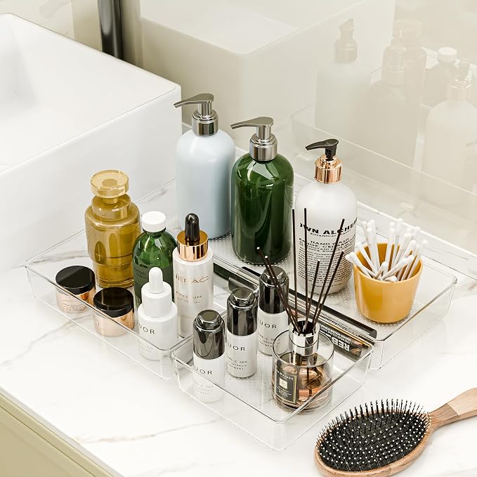 Clear Plastic Drawer Organizer Set - Image 2