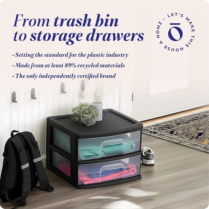 HOMZ 2-Pack 2-Drawer Storage Cart, 14.25" Wide Medium, and Classroom - Image 7