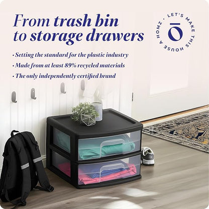 HOMZ 2-Pack 2-Drawer Storage Cart, 14.25" Wide Medium, and Classroom - Image 7