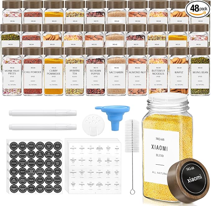 ZEHIQ 48Pcs Glass Spice Jars by ZEHIQ