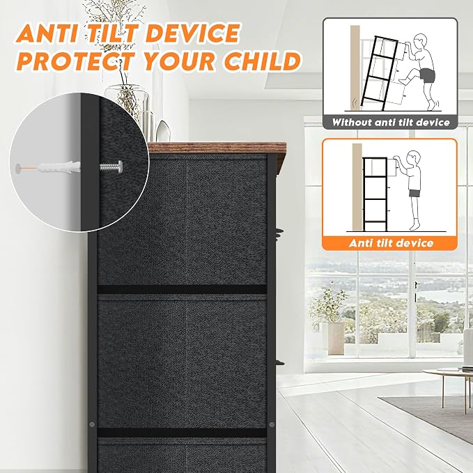 Curved Profile Dresser for Bedroom, Chest of Drawers, 7 Storage Drawers - Image 5