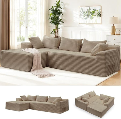 Korser 108" L-Shaped Modular Sectional Sofa by KORSER