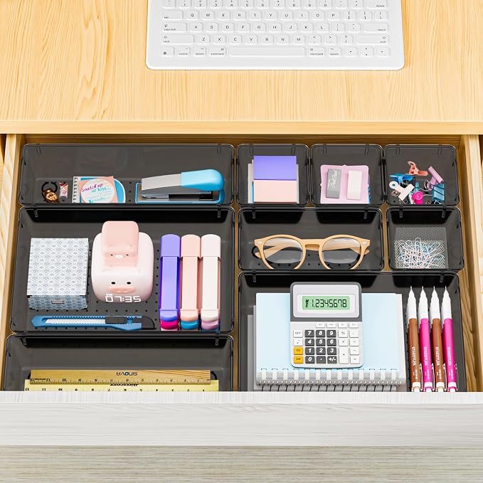 25 PCS Plastic Drawer Organizer Set, 4-Size Versatile Organizer Trays & storage - Image 7