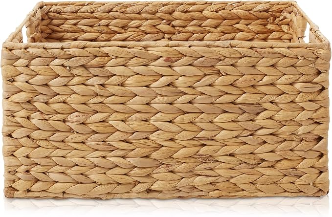 Casafield Set of 4 Water Hyacinth Pantry Baskets, - Image 4