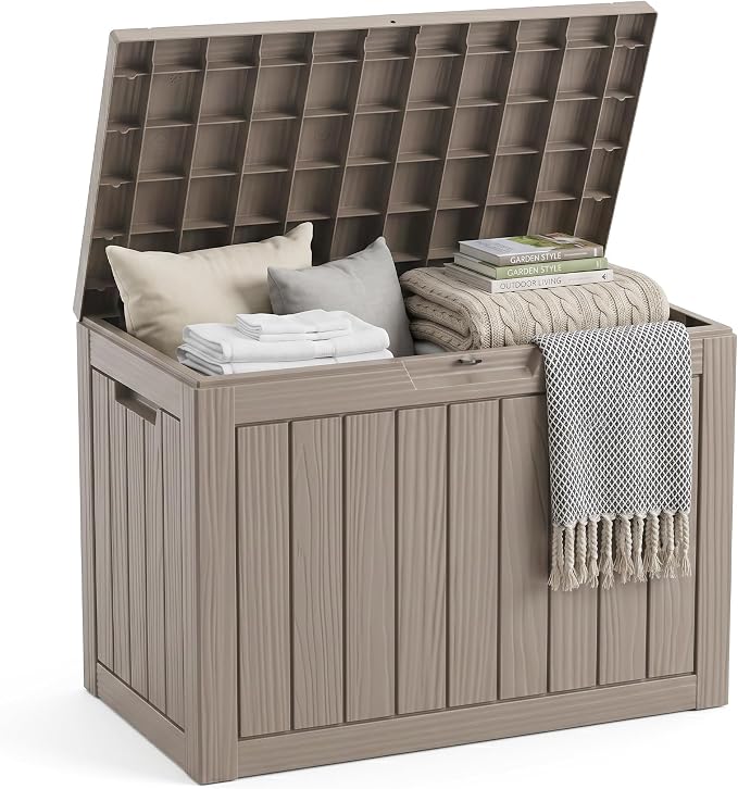 EasyUp 50 Gallon Outdoor Storage Box, Outdoor Deck Boxes by EASYUP