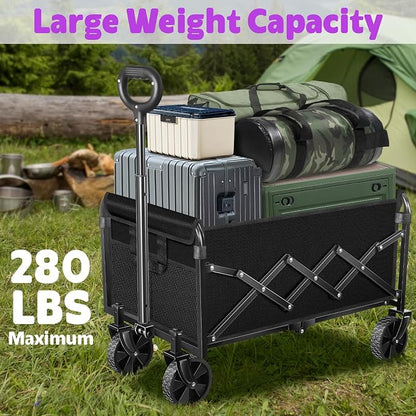 Wagons Carts Foldable, 280 LBS Large Capacity Foldable Wagon Cart Collapsible - Image 7
