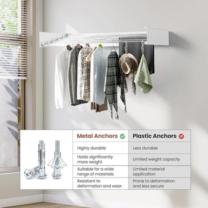 Wall-Mounted Clothes Drying Rack – Foldable Laundry Drying Rack, Space-Saving - Image 3