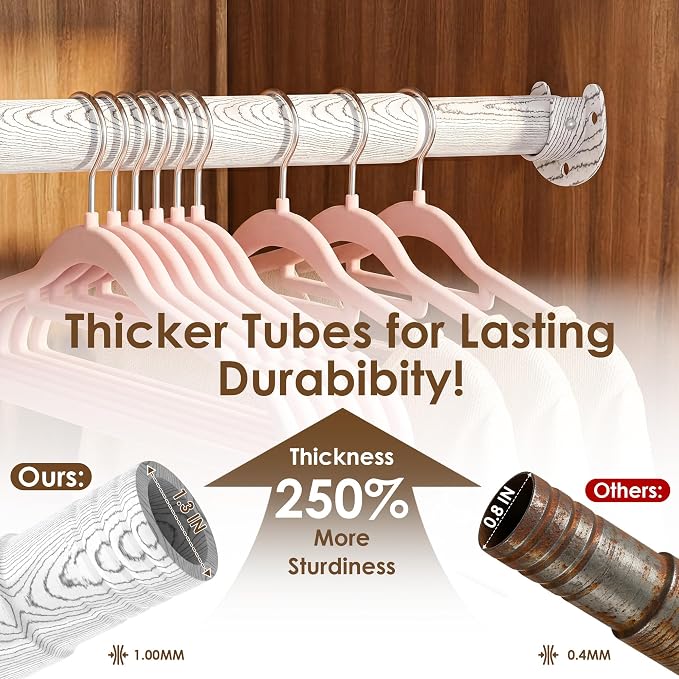 Closet Rod 17-87 Inches，1.3 Inch Diameter Heavy-Duty Adjustable Closet Rods - Image 3