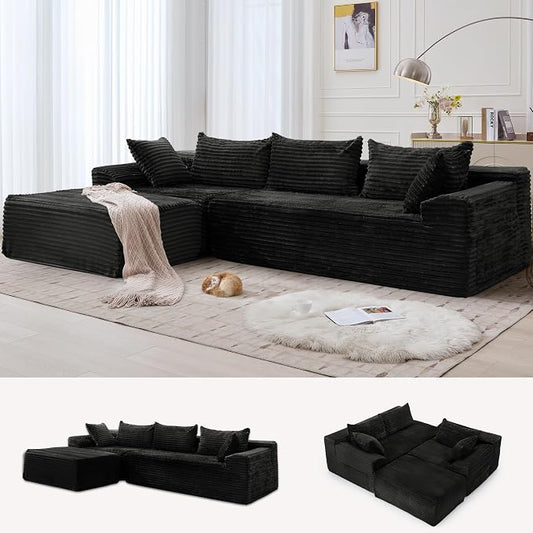 Korser 108" L-Shaped Modular Sectional Sofa by KORSER