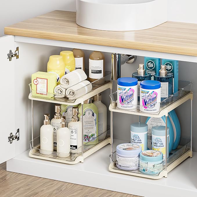 Delamu 2-Tier Multi-Purpose Bathroom Under Sink Organizers and Storage - Image 5