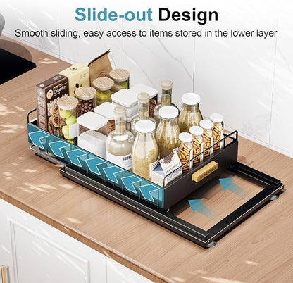 Under Sink Organizer, Kitchen Under Sink Organizers and Storage, Mute Pull Out - Image 3