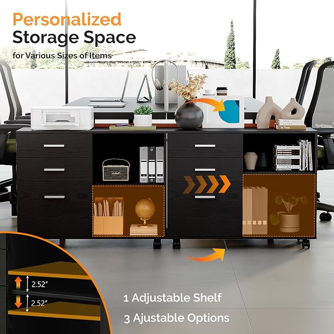 VINGLI 3 Drawer Wood Lateral File Cabinet - Image 5
