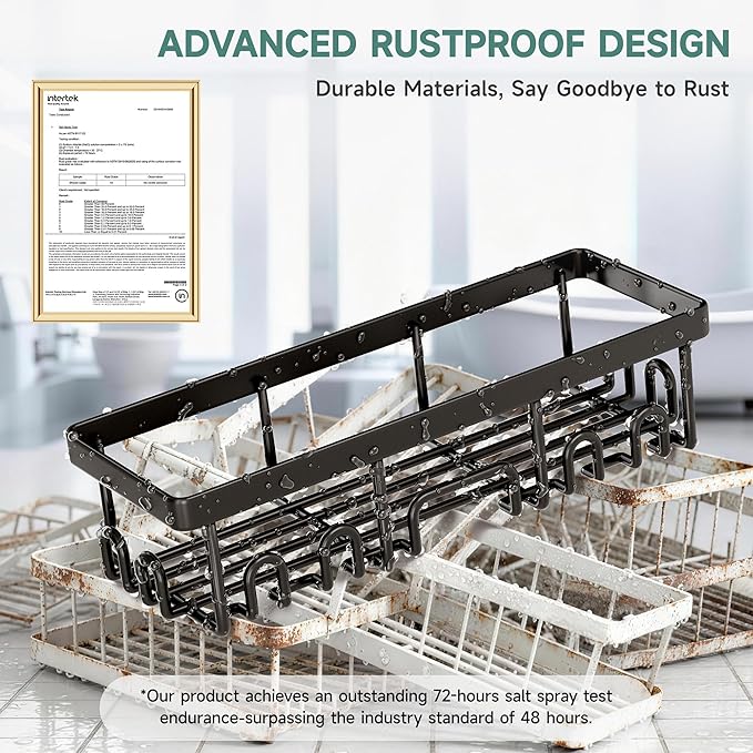 Veken Shower Caddy 6-Pack, Advanced Rustproof Design, No Drilling Adhesive - Image 4
