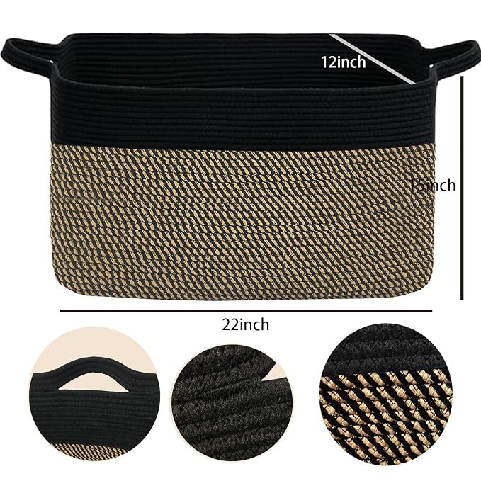 COMFY-HOMI Large Rectangular Blanket, Cotton Rope Woven - Image 4