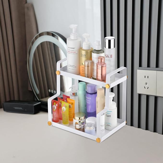 FFK 2 Tier Bathroom Countertop Organizer, Cosmetic Organizer, Storage Shelf - Image 2