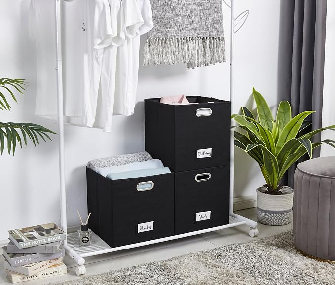 DECOMOMO Black Storage Bins, 11 inch Cube Storage Bin - Image 7