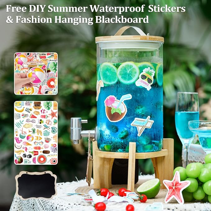 1.2 Gallon Large Glass Drink Dispenser - Image 8