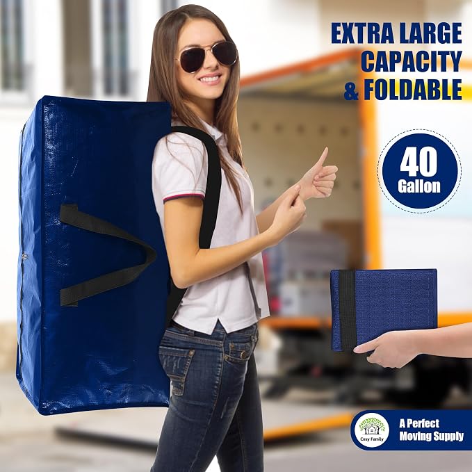 Cosy Family 8 Pack Heavy Duty Extra Large Moving Bags - Image 7