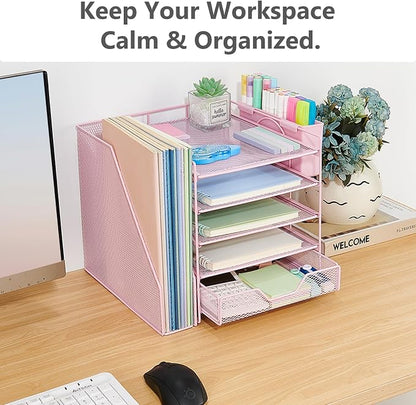Desk Organizers and Accessories, 5-Tier Paper Letter Tray Organizer - Image 5