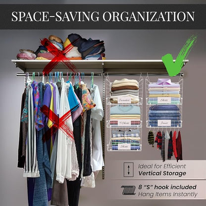 DECOLURE 5-Tier Adjustable Hanging Closet Organizer – Maximize Hanging Storage - Image 3
