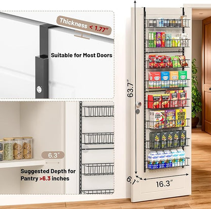 ElegantArray 8-Tier Pantry Door Organizer, Hanging Spice Rack Shelves, Home - Image 3