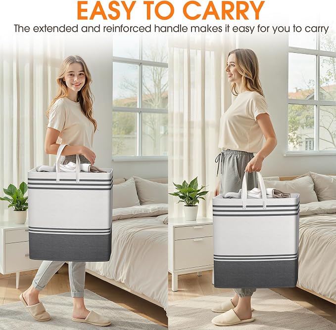 3 Pack Large Laundry Baskets, Laundry Hampers, Freestanding Waterproof - Image 6