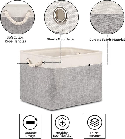 Bidtakay Storage Baskets for Organizing Large Storage Bins for Shelves 2 Pack - Image 5