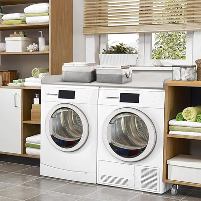 Washer Dryer Countertop with 2 Pack Storage Baskets, Wood Washer and Dryer - Image 7