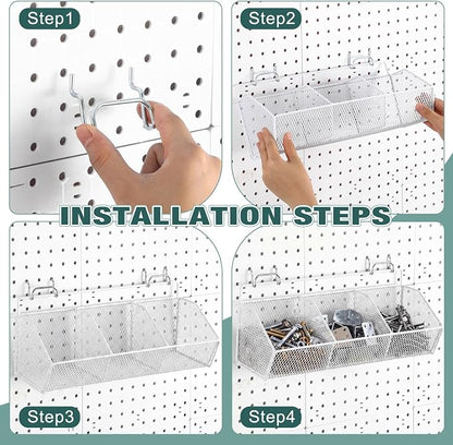 Hicarer 2 Pcs Divided Pegboard Baskets - Image 4