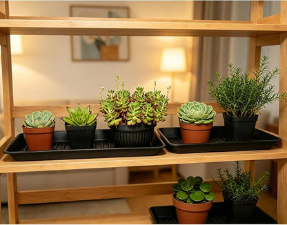6 Pack Plastic Plant Trays Rectangular 14 Inch, Indoor Outdoor Plant Saucers - Image 4