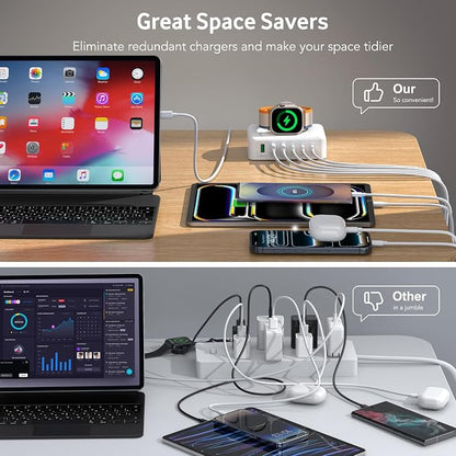 Charging Station for iPhone & Apple Watch, 125W USB C Fast Charging Block - Image 6