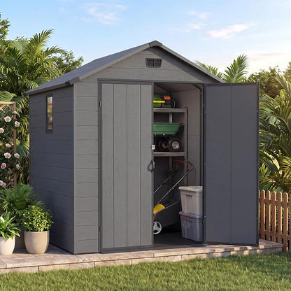 Patiowell 6X6 FT Plastic Outdoor Storage Shed - Image 2