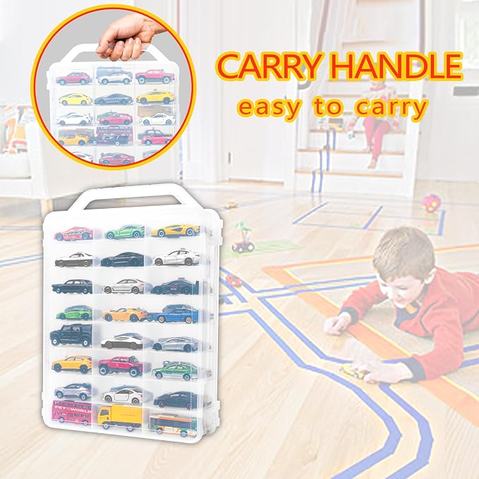 YYDS 48-Car Storage Case with Handle, Double-Sided Organizer - Image 4