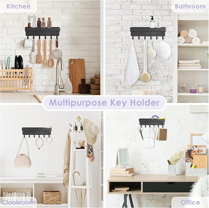 VIS'V Key Holder Wall Mount, Adhesive Key Rack - Image 7